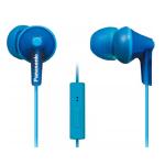 Panasonic HJE125E Wired In-Ear Headphones - Blue Ergo Fit with 3 Size Earpads for Ultimate Comfort