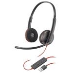 HP Poly Blackwire C3220 USB-A Wired On-Ear Headset Headset Noise-Canceling Mic - Dynamic EQ - In-line Control