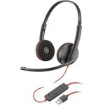 Poly 209745-201 BLACKWIRE C3220 USB-A (New -201 SKU) stereo UC USB-A headset --by Plantronics