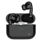 Promate HARMONI True Wireless Earphones Sleek Bluetooth V5.0 with 240mAh Charging Case Up to 5 Hours Playtime, 45mAh 2 Built-in Batteries, Ergonomic Lightweight Fit, Built-in Mic, Noise Isolation. Black Colour.
