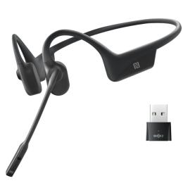 Shokz OpenComm UC Wireless Open-Ear Bone Conduction Stereo Business Headset - Black Includes Loop 100 USB-A Bluetooth Adapter - Bluetooth 5.1 - Up to 16 Hours Talk Time - 2 Years Warranty
