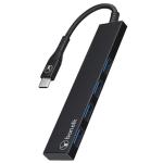Bonelk Long-Life USB-C to 4 Port USB 3.0 Slim Hub - Black