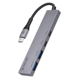 Bonelk Long-Life USB-C 4-in-1 Multiport Slim Hub (Grey)