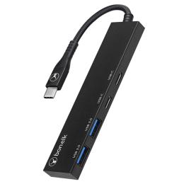 Bonelk Long-Life USB-C 4-in-1 Multiport Slim Hub ( Black)