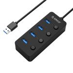 Orico 4 Port USB 3.0 Hub with Individual Power Switches and LEDs (W9PH4-U3) BLACK