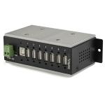StarTech.com 7 Port USB 2.0 Hub - Metal Industrial USB-A Hub (7x USB-A) with ESD & Surge Protection - Extended Operating Temp -40 to 185F - Din Rail / Wall / Desk Mountable - USB Expander Hub
