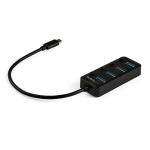 StarTech.com 4 Port USB-C Hub USB-C to 4x USB 3.0 - Type-A Ports with Individual On/Off Port Switches - SuperSpeed 5Gbps USB 3.1 / 3.2 Gen 1 - USB Bus Powered - Portable - 25 cm Attached Cable