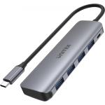 Unitek H1107A USB 3.1 4-in-1 Multi-Port    Hub with USB-C Connector. Includes 4x USB-APorts+Micro-BPower Port. Data Transfer Rate up to 5Gbps. Plug and play. Space Grey Colour.