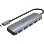 Unitek 5-in-1 USB 3.1 Multi-Port    Hub with USB-C Connector. Includes 3x USB-A Ports, 1x HDMI Port, 100W Power Delivery. Supports 4K 30Hz. Ultra Slim 3.5cm Width. Space Grey Colour