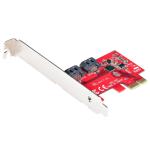 StarTech SATA PCIe Card - 2 Port PCIe SATA Expansion Card - 6Gbps - Full/Low Profile - PCI Express  to SATA Adapter/Controller - ASM1061 Non-Raid - PCIe to SATA Converter