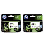 HP 67XL Ink Cartridge Value Pack Black+ Tri-Colours, Yield 240 pages for HP DeskJet 2330, 2720, 2721, 2723,  ENVY 6420, 6020 Printer