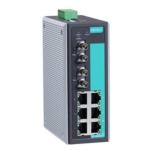 MOXA Industrial switch EDS-308-M-SC 8 port Unmanaged switch with 7X10/100BaseT(X) ports, 1X100BaseFX multi-mode port with SC connector, relay output warning, 0 to 60°C operating temperature