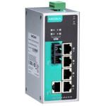 MOXA PoE switch EDS-P206A-4PoE-S-SC 6-port Unmanaged Ethernet switch, -10 to 60°C operating temperature - 1x 10/100BaseT(X) ports, 4x PoE ports, 1x 100BaseFX single-mode port with SC connector