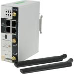 Perle IRG5140+ Router LTE-A PRO (CAT12 600M / 150M), GPS/GNSS, 4 x 10/100/1000 RJ45 Ethernet, USB-C Port, Digital Inputs, Alarm Relay, native DIN Rail IP20 enclosure, LTE antennas included