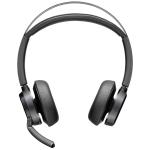 HP Poly Voyager Focus 2 Bluetooth On-Ear Active Noise Cancelling Headset - Teams Certified Headset BT700-A / 4-Mics Noise Cancellation / Hybrid ANC / Busy Light / Up to 50m Distance / Up to 25-Hour Talk-Time