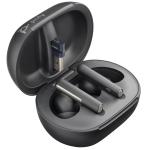 HP Poly Voyager Free 60+ Bluetooth True Wireless In-Ear Active Noise Cancelling Earbuds - UC Certified - Black - BT700-C / 6-Mics Noise Cancellation / ANC / Touch Control / Up to 20m Distance / Up to 16-Hour Talk-Time / Touchscreen