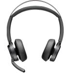 HP Poly Voyager Focus 2 Bluetooth On-Ear Active Noise Cancelling Headset Headset UC Certified - BT700-A / 4-Mics Noise Cancellation / Hybrid ANC / Busy Light / Up to 50m Distance / Up to 25-Hour Talk-Time