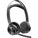 HP Poly Voyager Focus 2 Bluetooth On-Ear Active Noise Cancelling Headset - Teams Certified BT700-C / 4-Mics Noise Cancellation / Hybrid ANC / Busy Light / Up to 50m Distance / Up to 25-Hour Talk-Time