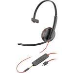 HP POLY HEADSETS 80S05A6 Poly Blackwire C3215 Monaural Headset +Carry Case (Bulk)