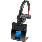 HP Poly Savi 8410 DECT Wireless On-Ear Mono Headset with Stand - UC Certified Noise-Canceling Mic / ANC / Busy Light / Up to 180m Distance / Up to 13-Hour Talk-tim