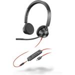 HP POLY HEADSETS 8X222AA Poly Blackwire 3325 Stereo Microsoft Teams CertifiedUSB-CHeadset+3.5mmPlug+USB-C/A Adapter