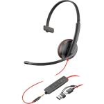HP Poly Blackwire 3215 Mono USB-C/A/3.5mm Wired On-Ear Headset - UC Certified Noise-Canceling Mic  / Dynamic EQ /  In-line Control