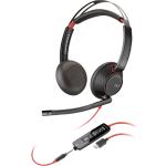 HP POLY HEADSETS 8X231A6 Poly Blackwire 5220 Stereo USB-C Headset +3.5mm Plug +USB-C/A Adapter(Bulk)