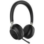 Yealink BH76 Bluetooth On-Ear Active Noise Cancelling Headset - Teams Certified - Black BT51-A / 5-Mics Noise Cancellation / Dynamic ANC / Retractable Mic / Busy Light / QI Wireless Charging / Up to 45m Distance / Up to 35-Hour Talk-time