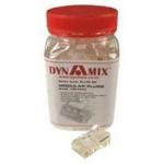 Dynamix RJ-45 8P8C Modular Plug (Round, Solid) - 50 micron (Sold individually Packaged in Jars of100pieces)