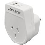 Jackson PTA8811USBMC Slim Outbound Travel Adaptor 1x USB-A and 1x USB-C (2.1A) Charging Ports Converts NZ/AUS Plugs for use in UK, Hong Kong & More.