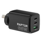 Jackson RAP65CPD-B Raptor 65W GaN Charger 2x USB-C 1x USB-A Charging Ports