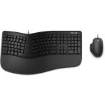 Microsoft Ergonomic Desktop Keyboard & Mouse Combo - Black Wired - USB Interface