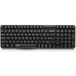 Rapoo E1050 Anti-Splash MULTIMEDIA HOTKEY Keyboard - Black 2.4G Standard Wireless with up to 10-meter working range