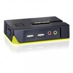 LevelOne KVM-0221 2-Port USB KVM Switch with Audio Sharing (includes 2 x 1.8m USB KVM cables)