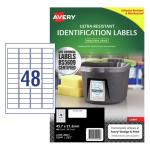 AVERY Ultra Resistant ID Label L7911 White Laser 45.7x21.2mm 48up 10 Sheets