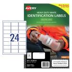 AVERY Heavy Duty ID Label J4773 White Inkjet 64x33.8mm 24up 10 Sheets