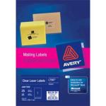 AVERY L7567-25 199.6X289.1MM CRYSTAL CLEAR 25 SHEET