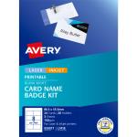 AVERY Card Name Badges Kit 86.5x55.5mm 8up 3 Sheets Inkjet Laser