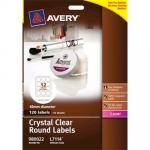 AVERY ROUND LABELS 10 SHEETS 12 UP CRYSTAL CLEAR  L7114