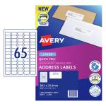 AVERY Quick Peel Address Labels L7651 White 38.1x21.2mm 65up 40 Sheets