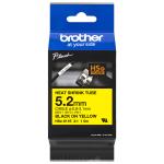 Brother HSE611E Heat Shrink Tube Tape Cassette  Black on Yellow, 5.2mm wide