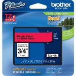 Brother TZE441 TZe Tape 18mm - Black On Red Tape - 8 Metres - Rectangle - Red - 1 Each - Grease Resistant, Grime Resistant Less
