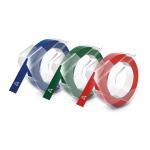 Dymo Embossing Labels 3 Multi-Pack Blue, Red, Green 9mm x 3m