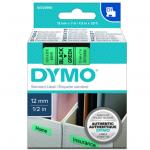 Dymo S0720590  TAPE D1 12MMX7M BLK/GRN