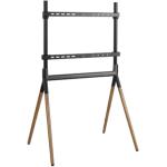 LUMI TT30-46F-01 Four-Legged Stylish Easel Studio TV Floor Stands (Metal & Wood) upto 40kg - Matte Black & Walnut - 49"-70"