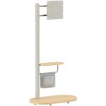 LUMI TT54-22T-02W Mobile Display Floor Stand with Integrated Cable Management Fine Texture Light Brown & Beech -17"-43"