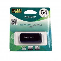 Apacer U3.1-FDA64GB 64GB USB 3.1 Gen 1 Super Speed Flash Drive. Strap hole, Retractable USB Connector. Black