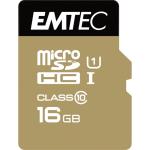 EMTEC microSD Card - 16GB - Class 10 - UHS-I with SD Adapter - Gold