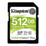Kingston Canvas Select SDXC Memory Card - 512GB UHS-I - Class 10 - Read up to 100MB/s - Write up to 85MB/s - Capture in Full HD & 4K UHD Video (1080p)