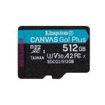 Kingston Canvas Go! Plus 512GB microSD Memory Card, Class 10, UHS-I, U3, V30, A2 ,up to 170MB/s read, and 90MB/s write, for Android mobile devices, action cams, drones and 4K video production